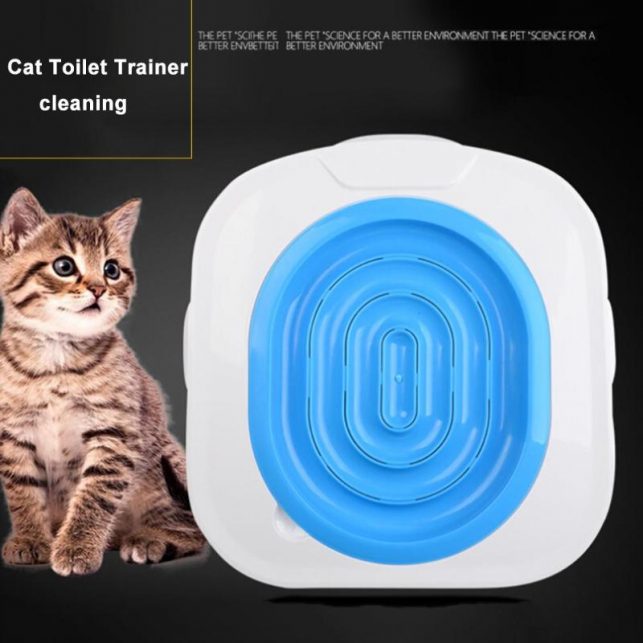 Best Plastic Cat Toilet Training Kit Litter Box Puppy Cat Litter Mat Cat Toilet Trainer Toilet Pet Cleaning Cat Training Produ