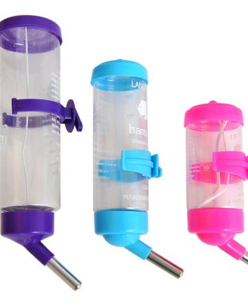 3 Size 80ml 125ml 250ml Cage Hanging Plastic Stainless Steel Guinea Pig Squirrel Rabbit Hamster Water Drinking Dispenser Feeder