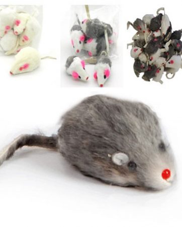 usd0.35/pc Mice Toys Mouse Real Fur Mixed Loaded Toys Black and White for Pet Cat Kitty Kitten with Sound Squeaky Toys for Cats